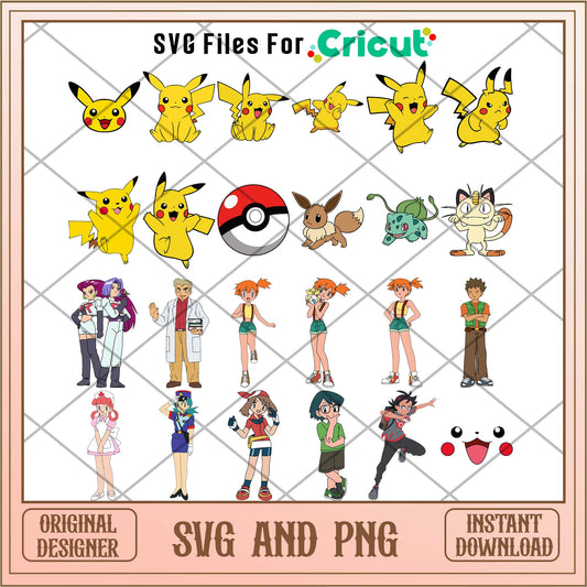Super Pokemon svg , Pikachu friends svg bundle - Svgfileforcricut