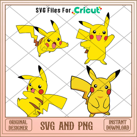 Powerful Pokemon Pika svg bundle, Pikachu bundle - Svgfileforcricut
