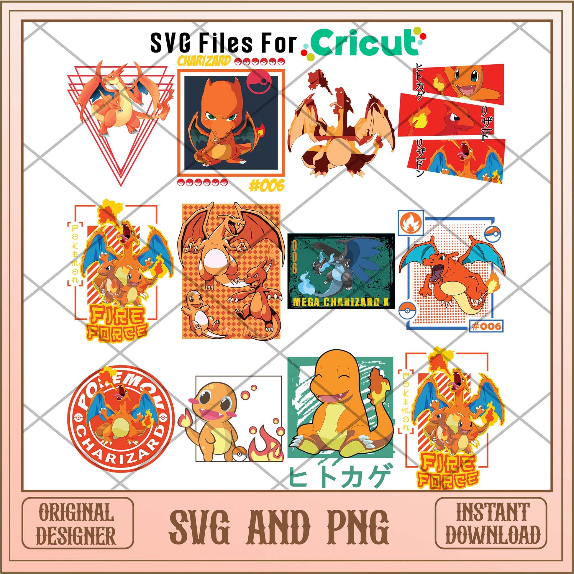 Pokemon svg bundle, Pokemon fire characters bundle - Svgfileforcricut