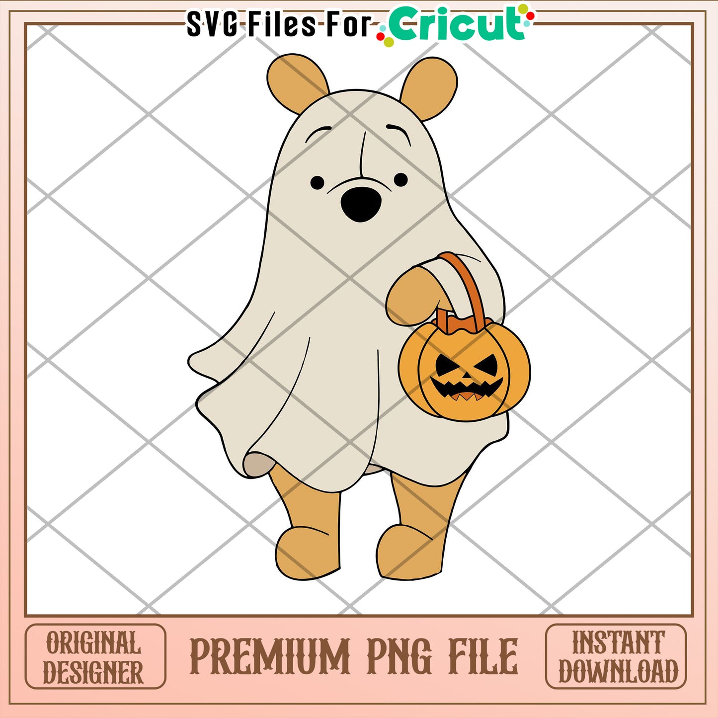Pooh Bear Ghost PNG Halloween Cricut Design