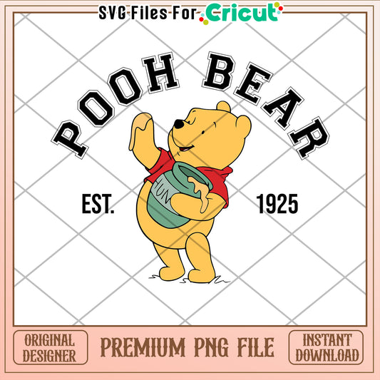 Pooh Bear PNG Design 1925 Instant Download
