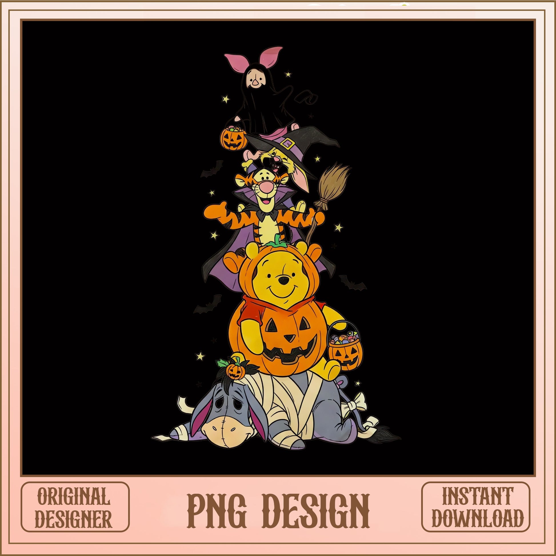 Pooh And Friends Halloween PNG, Winnie The Pooh Trick Or Treat, Disney PNG