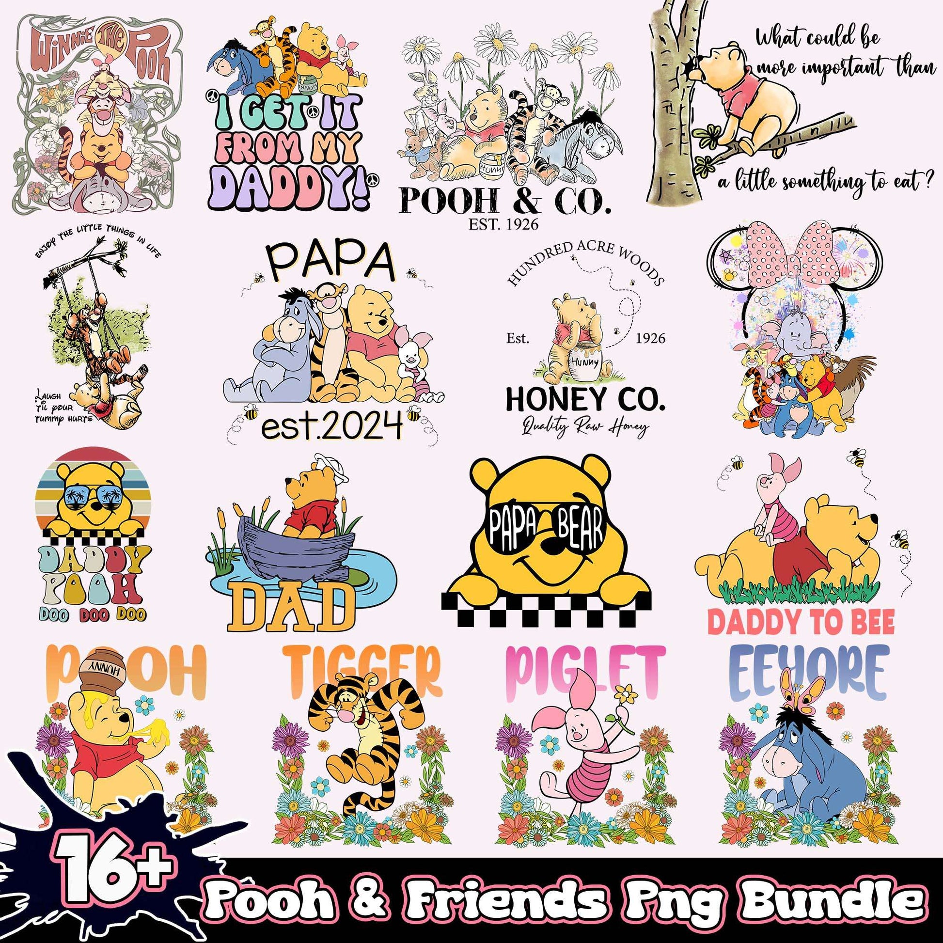 Pooh and Friends Png Bundle, Winnie the Pooh bundle