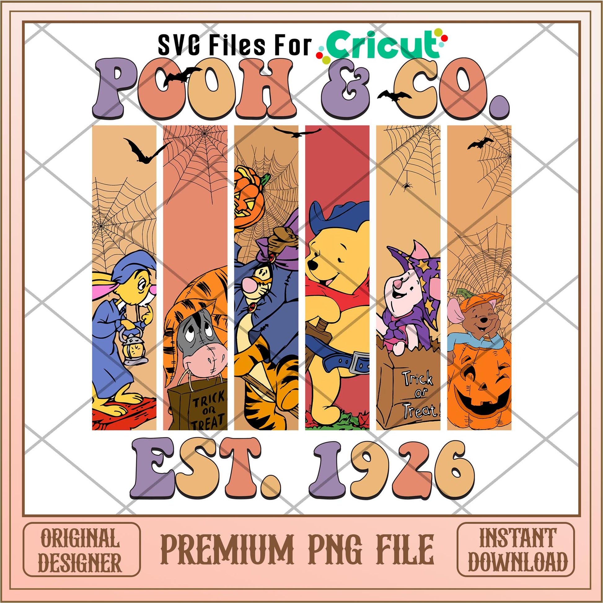 Pooh and Co est 1926 png, Winnie The Pooh characters png, Digital Download