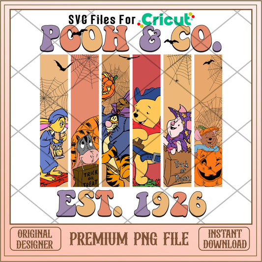 Pooh and Co est 1926 png, Winnie The Pooh characters png, Digital Download