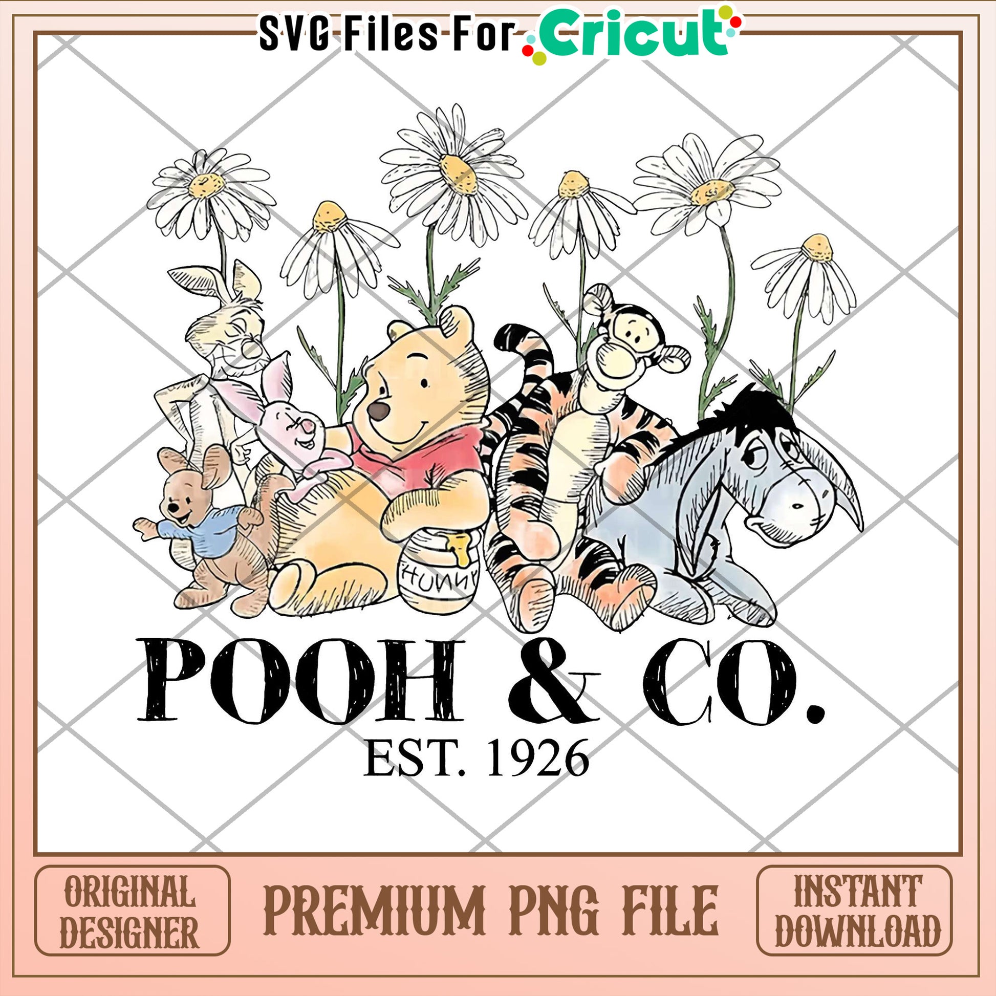 Pooh and Friends Premium PNG File for Cricut Instant Download