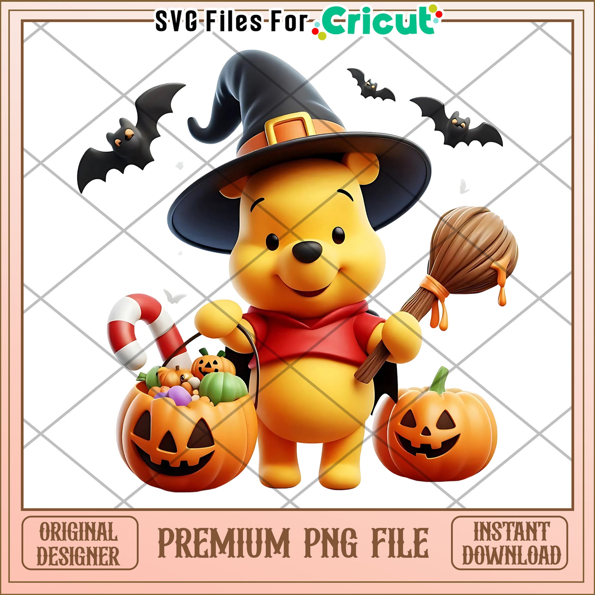 Pooh halloween toys png, halloween disney png, cute halloween design png