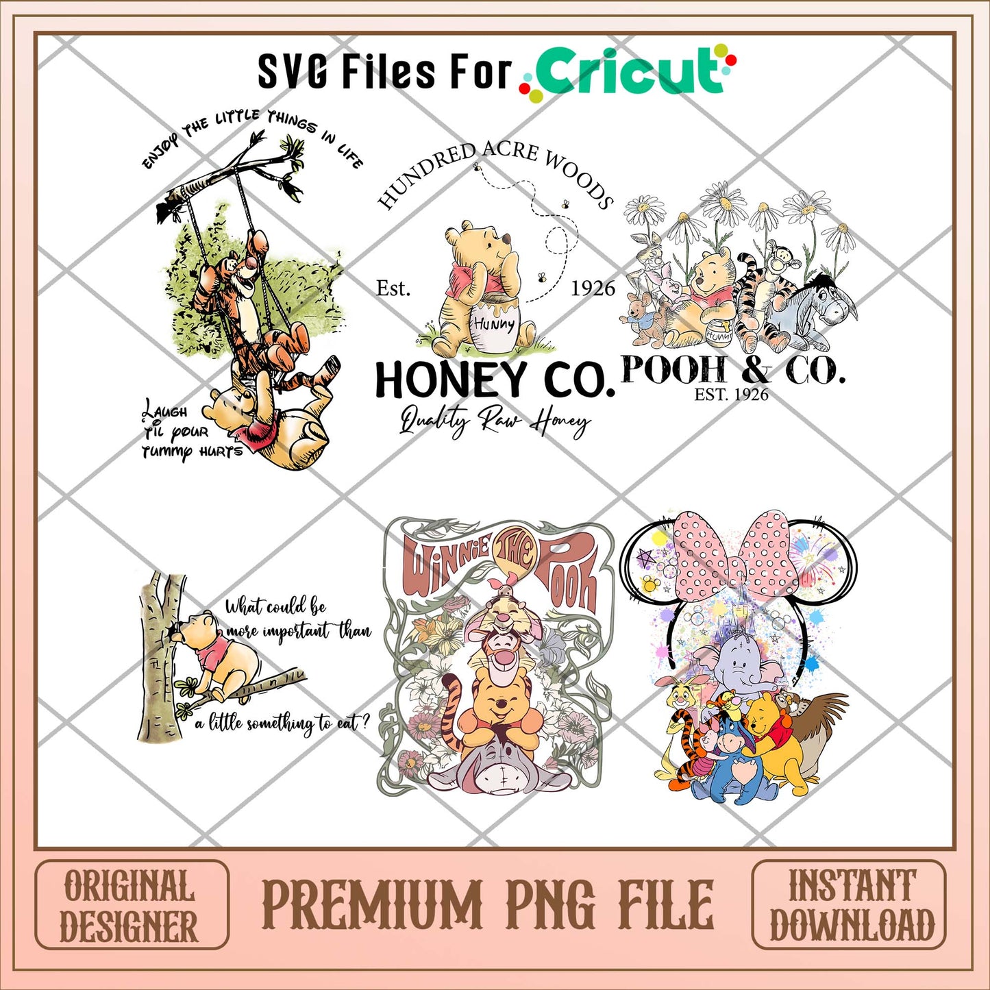 Winnie the Pooh vintage png bundle 