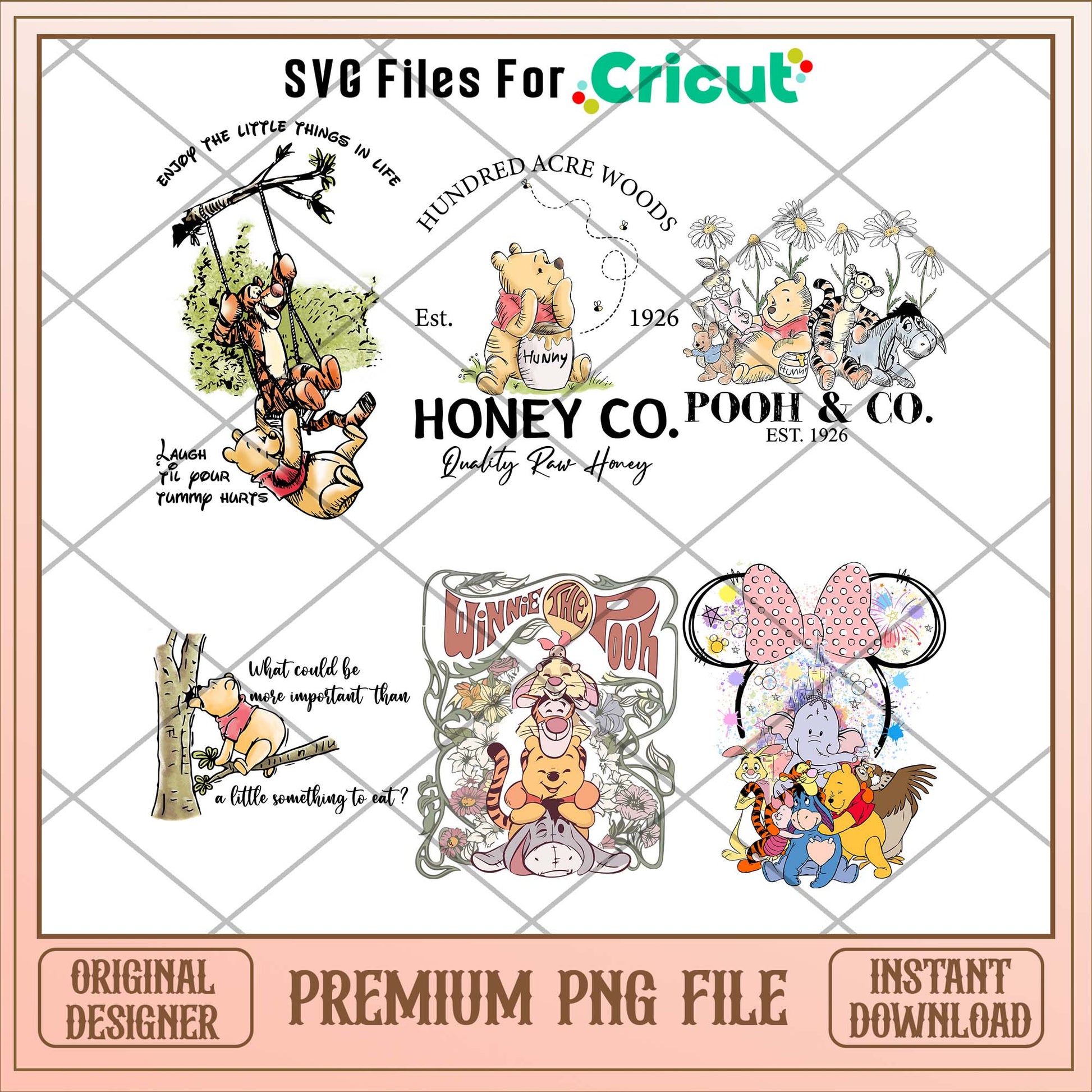 Winnie the Pooh vintage png bundle 