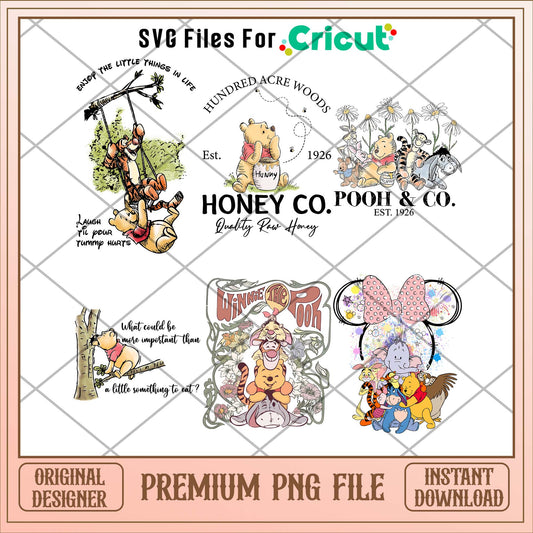 Winnie the Pooh vintage png bundle 