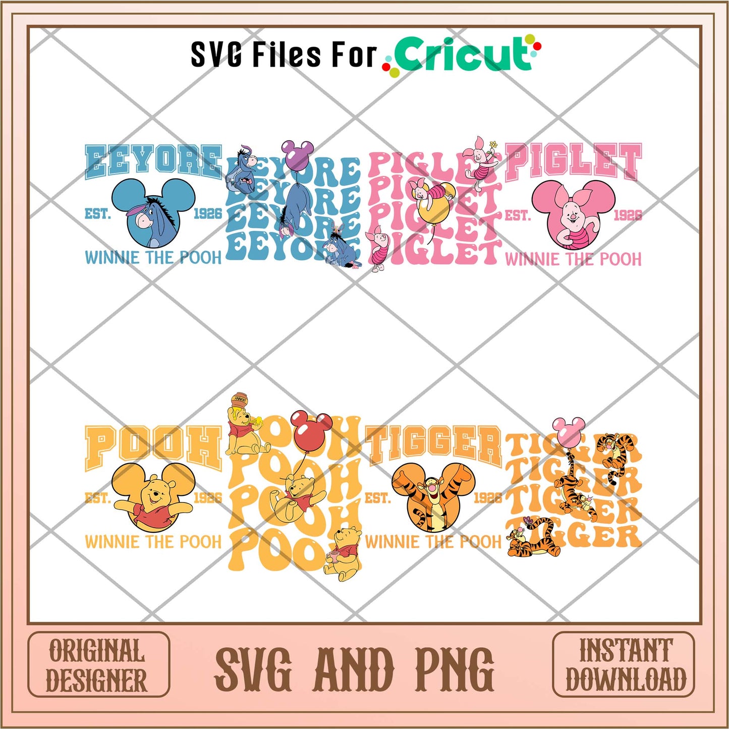 Winnie the Pooh and friends logo svg bundle 