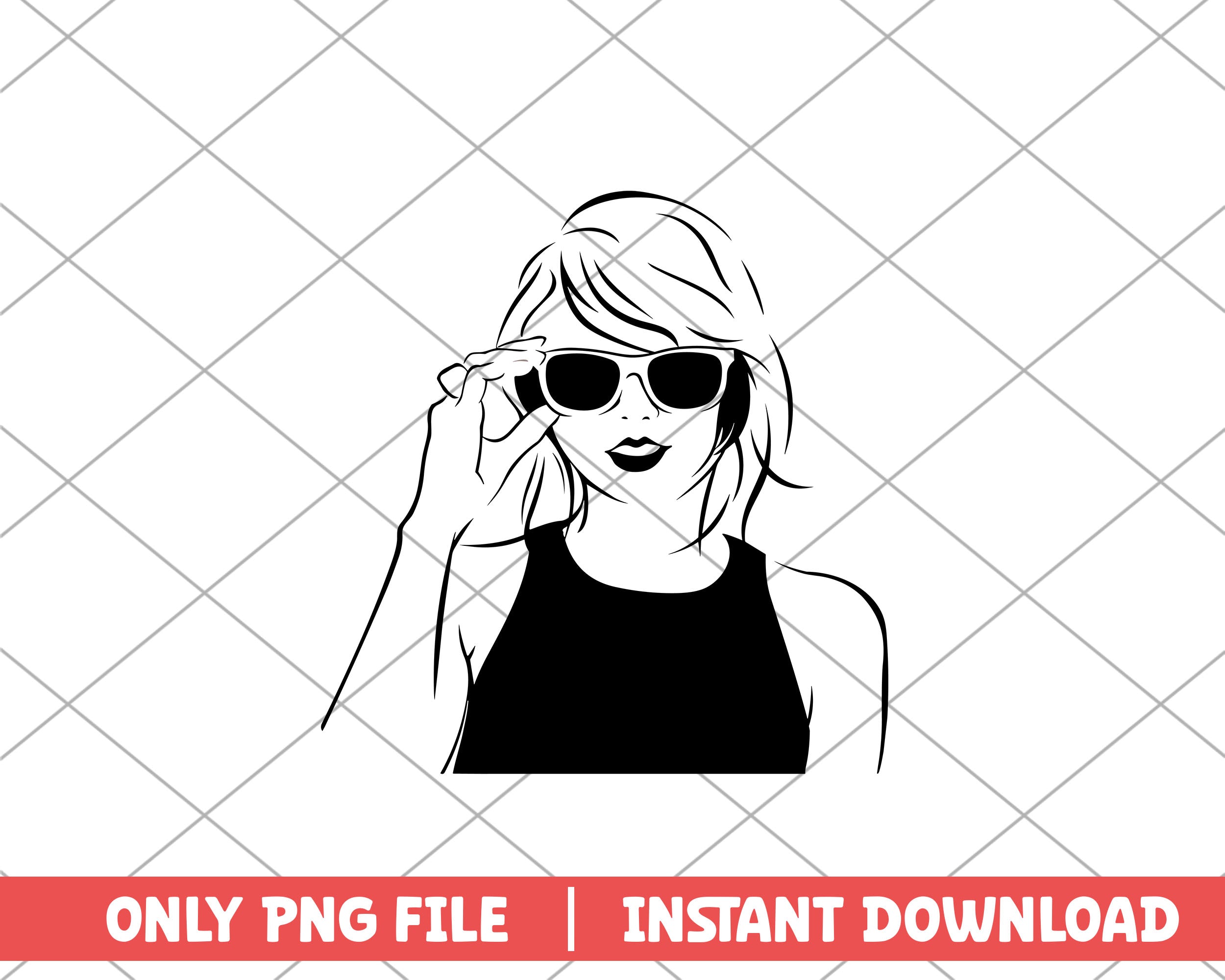 Portrait painting black Taylor Swift png – svg files for cricut