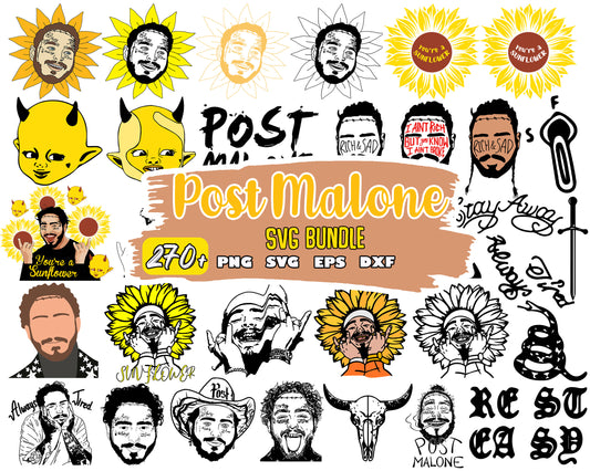 Post malone sunflower bundle svg, post malone sunflower​ svg