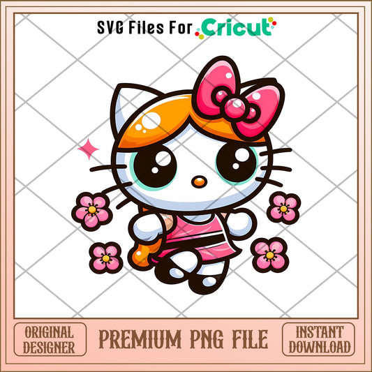 PowerPuff Girl Hello Kitty png,The Powerpuff Girls png, digital download