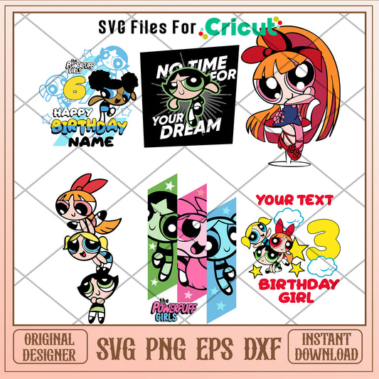 Powerpuff Girls Birthday SVG Bundle - Digital Download