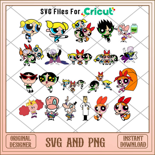 Powerpuff Girls movie characters SVG bundle