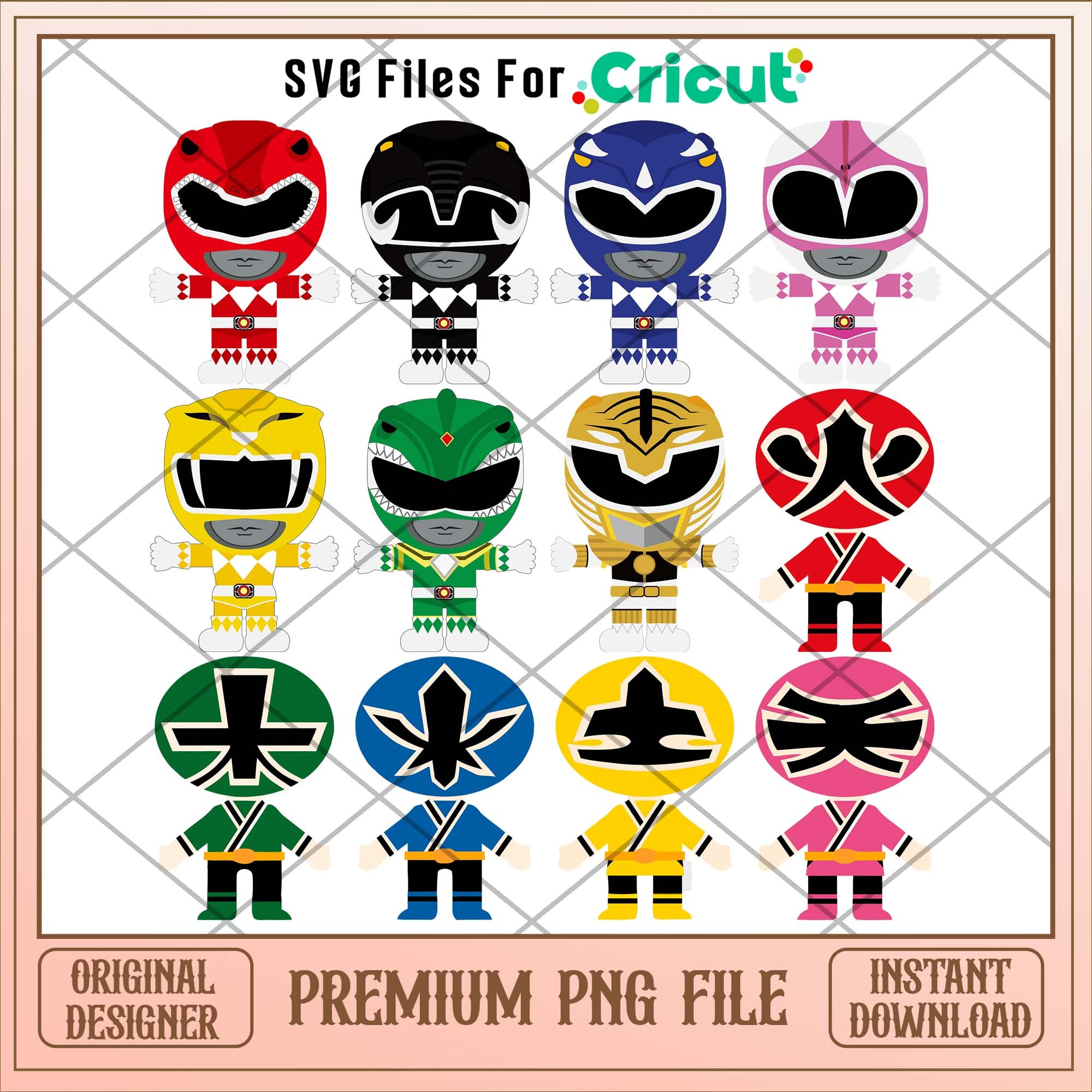 Power rangers characters png bundle – svg files for cricut
