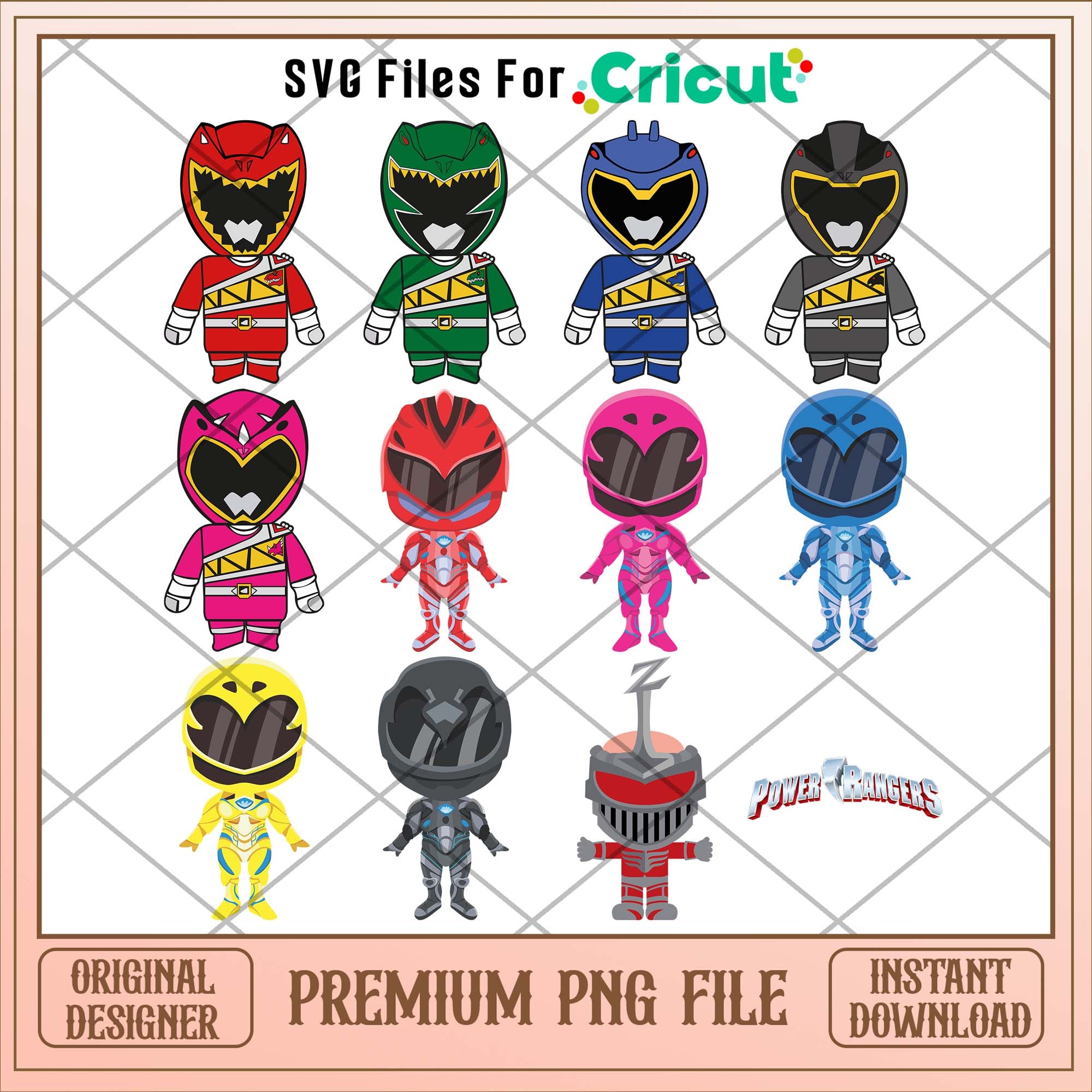Power rangers super characters png bundle – svg files for cricut