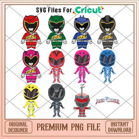 Power rangers super characters png bundle