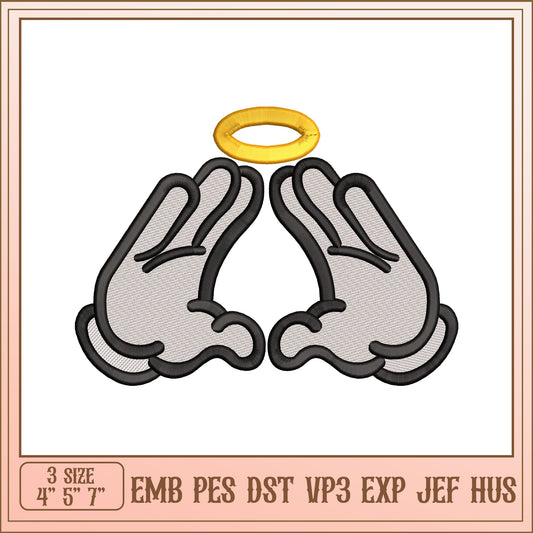 Praying Hands Embroidery Design 3 Sizes