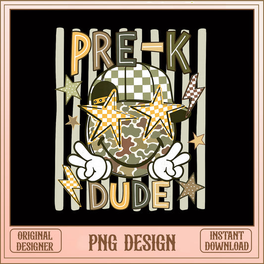 Pre-K Dude PNG, Back To School Boy PNG, Smiley Face PNG