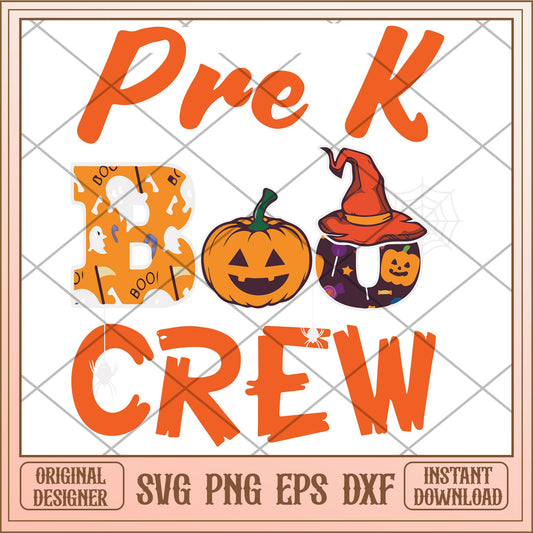 Pre k boo crew svg, halloween characters svg, digital download