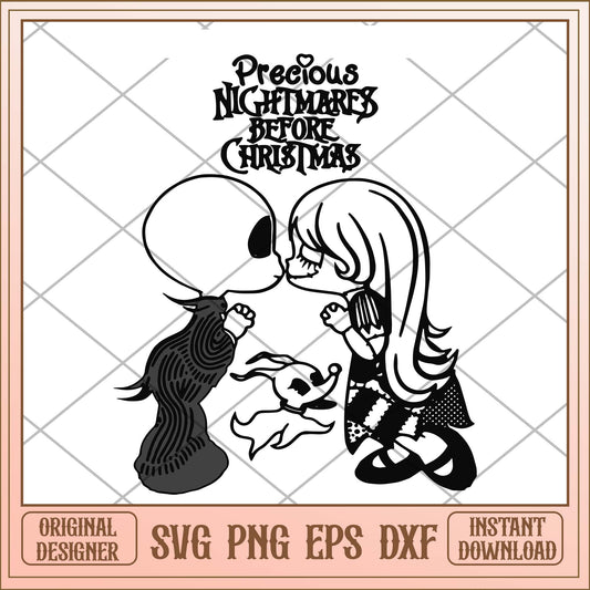 Precious nightmare before Christmas svg, Jack and Sally couple svg bundle