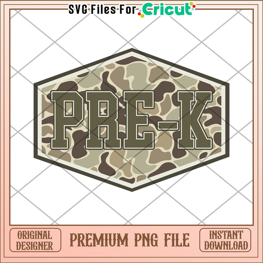 Pre k camouflage png, cute design png, back to school time​ png