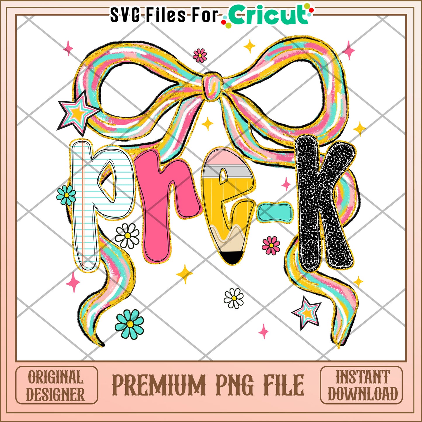 Pre k design png, cute design png, back to school time​ png