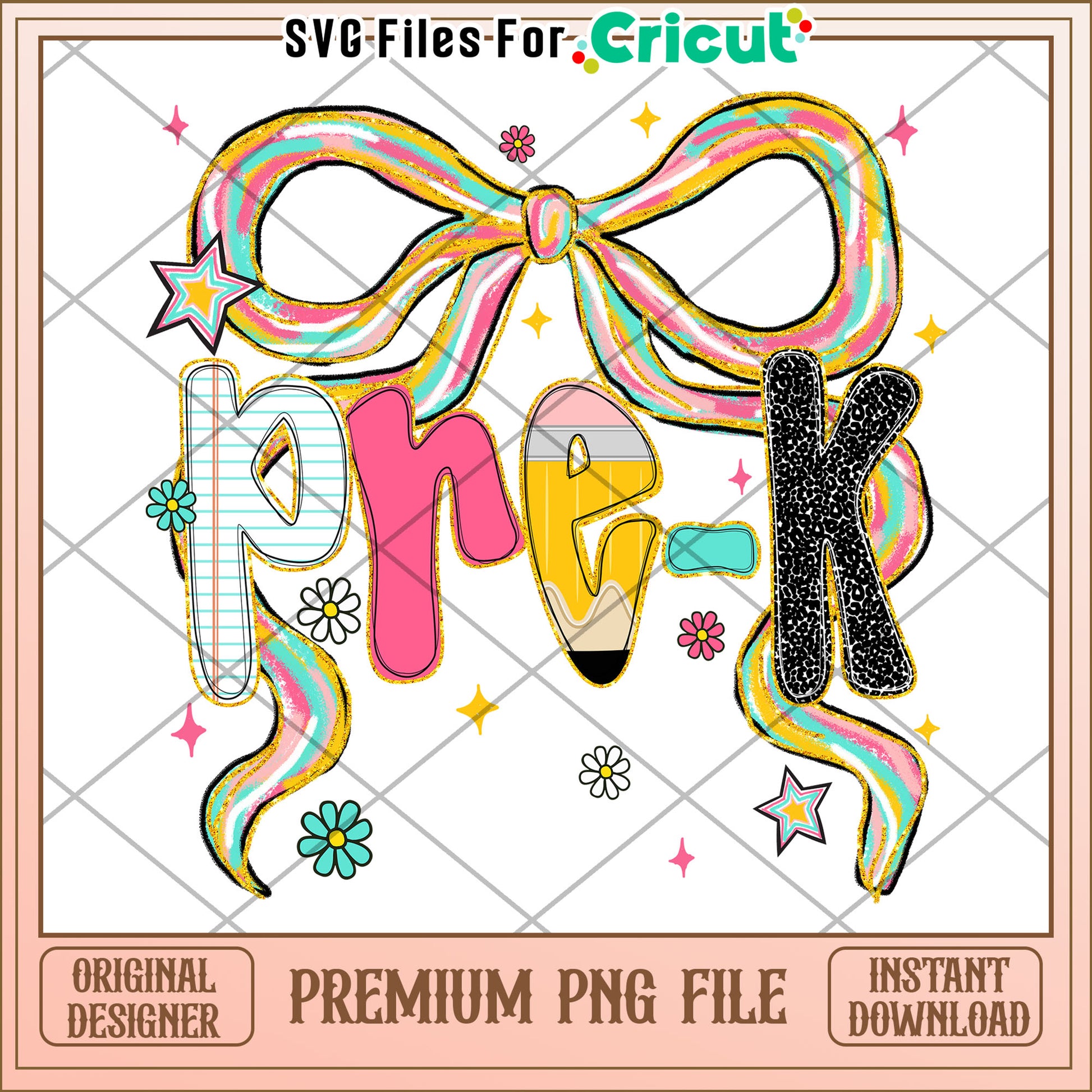 Pre k design png, cute design png, back to school time​ png