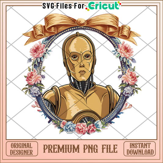 Premium C3PO PNG File for Digital Crafts, Instant Download Available