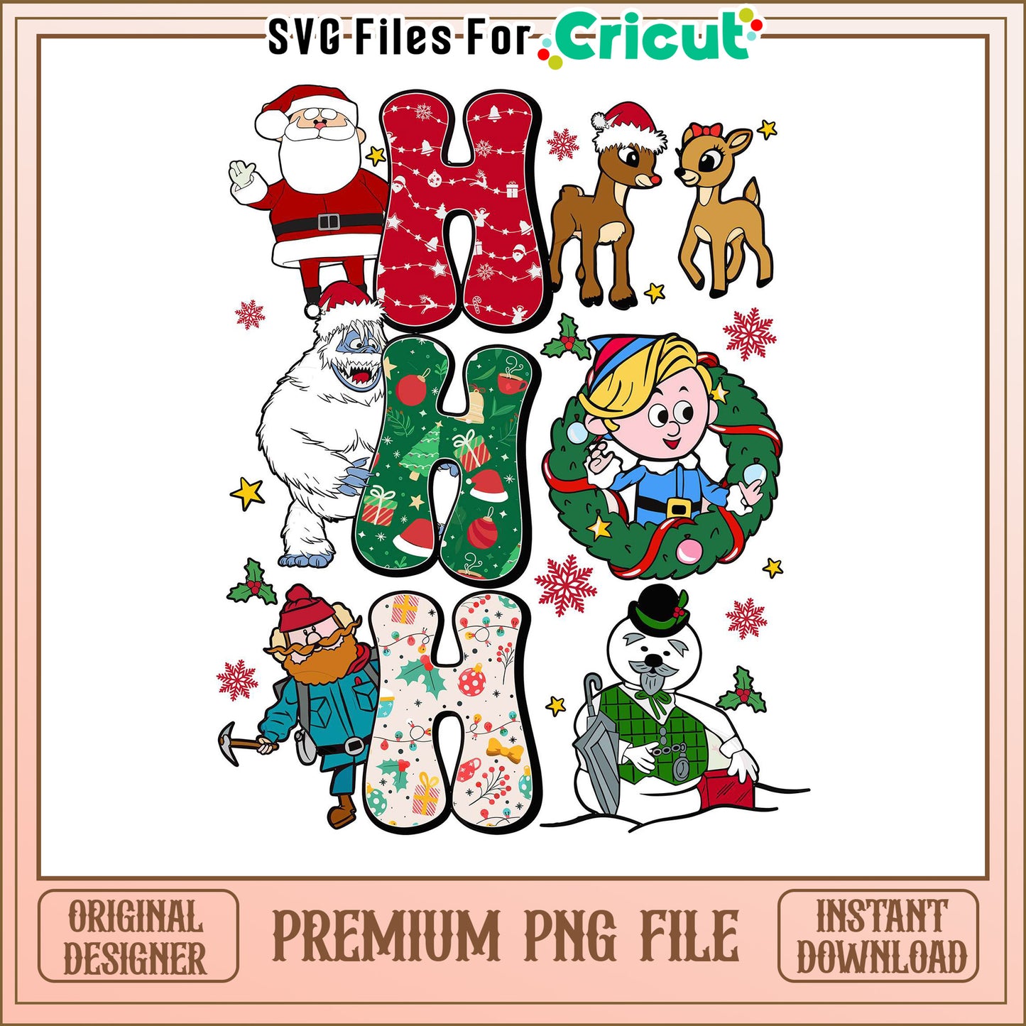 Premium Christmas PNG file featuring festive characters, perfect for craft projects