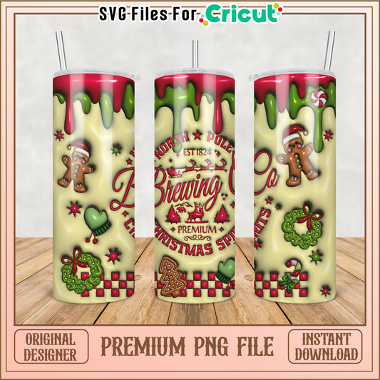 Premium Christmas Tumbler Design PNG for Cricut Instant Download