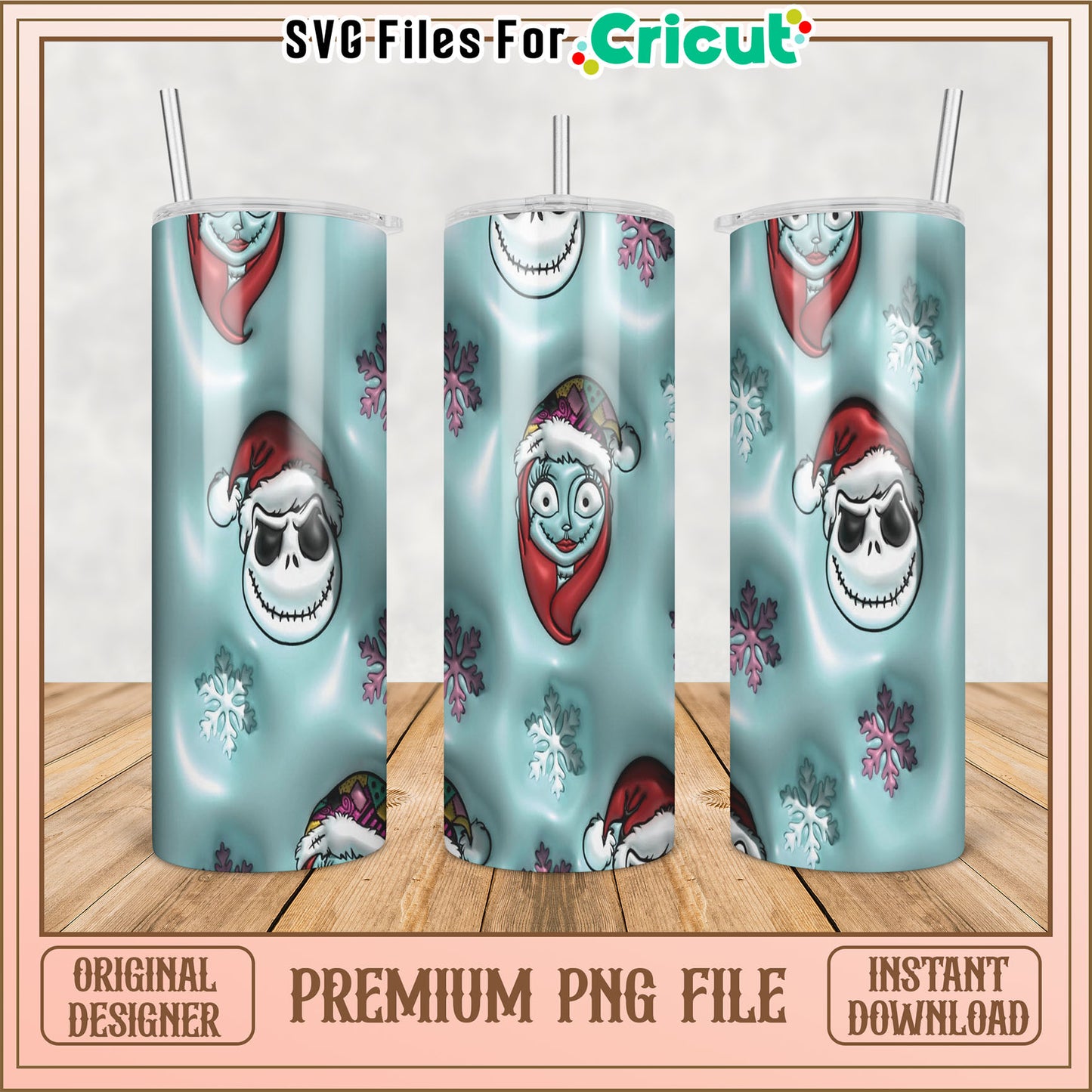 Premium Christmas Tumbler PNG Design for Cricut Projects Download