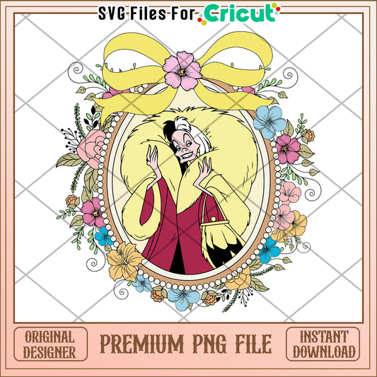 Premium Cruella De Vil PNG File, Ideal for Craft Projects and Gifts