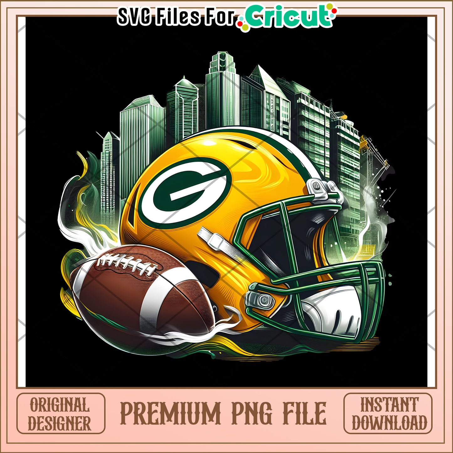 Premium Green Bay Packers Football Helmet PNG, Perfect for Projects