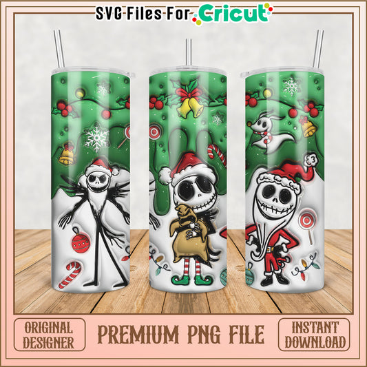 Premium Halloween Christmas Tumbler Design PNG for Cricut Projects