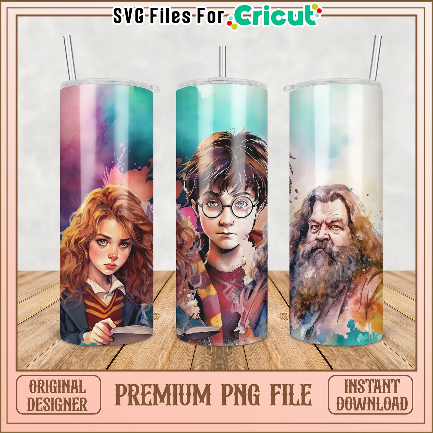 Premium Harry Potter Tumbler PNG Design for DIY Projects