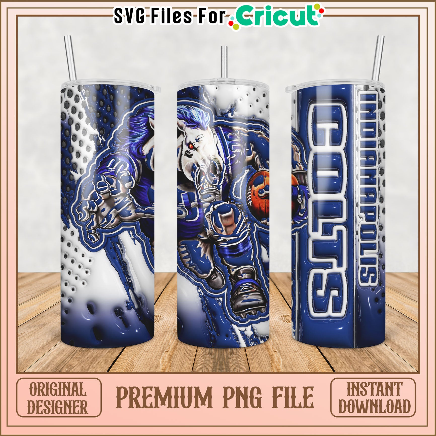 Premium Indianapolis Colts Tumbler Design PNG File Download – svg files ...