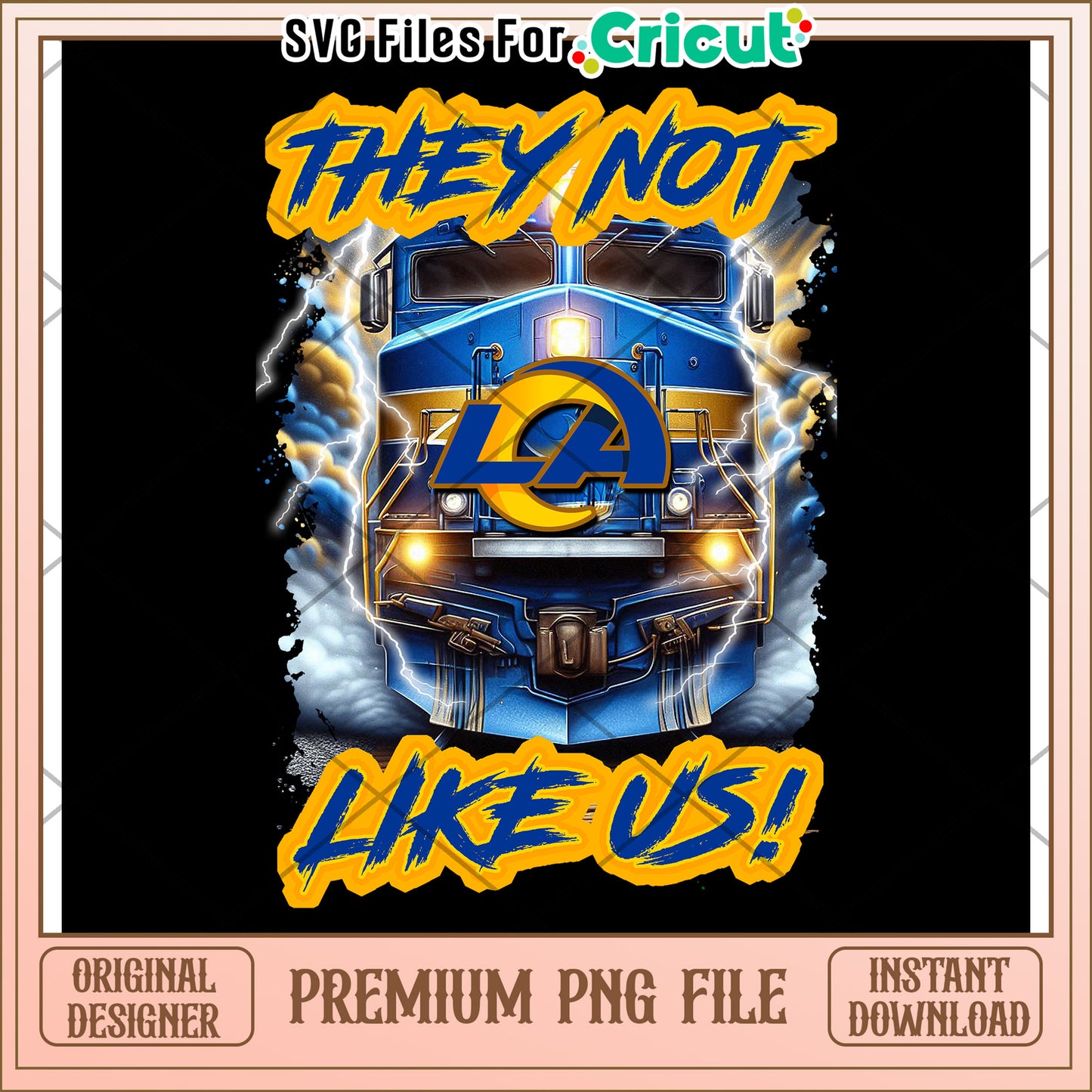 Premium LA Train Design PNG File, Instant Download for Cricut Use