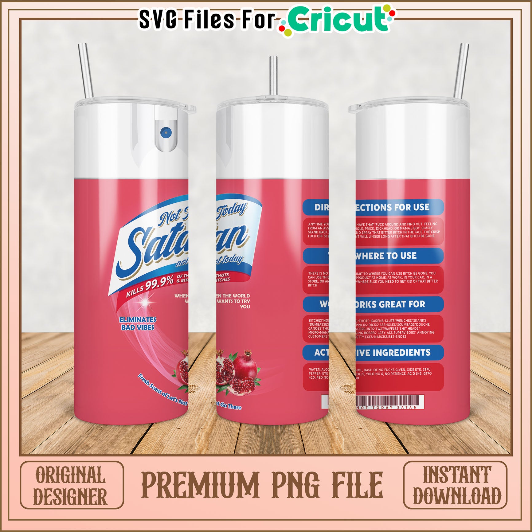 Premium PNG File Tumbler Design for Cricut Projects Download