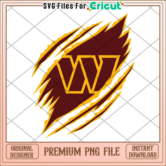 Premium PNG File for Cricut, Unique W Design with Claw Marks