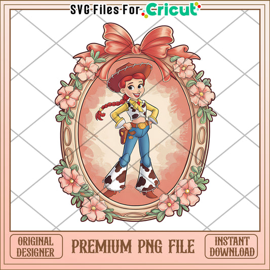 Premium PNG File of Cartoon Cowgirl Character, Ideal for Crafting Projects