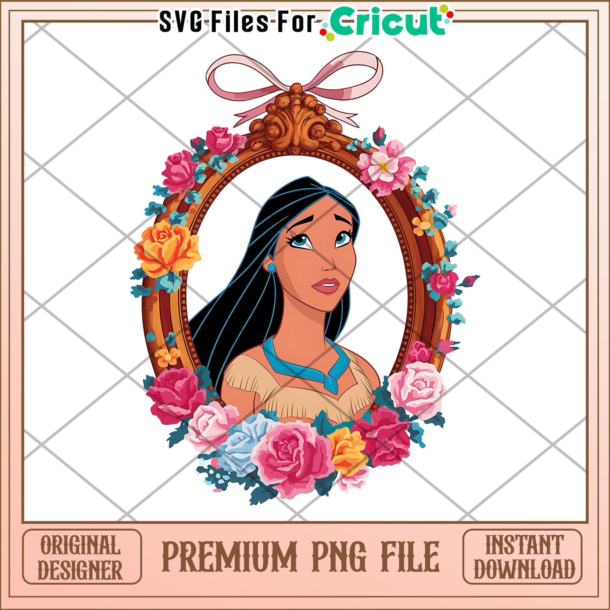 Premium PNG File of Enchanting Floral Frame Design, Instant Download Option