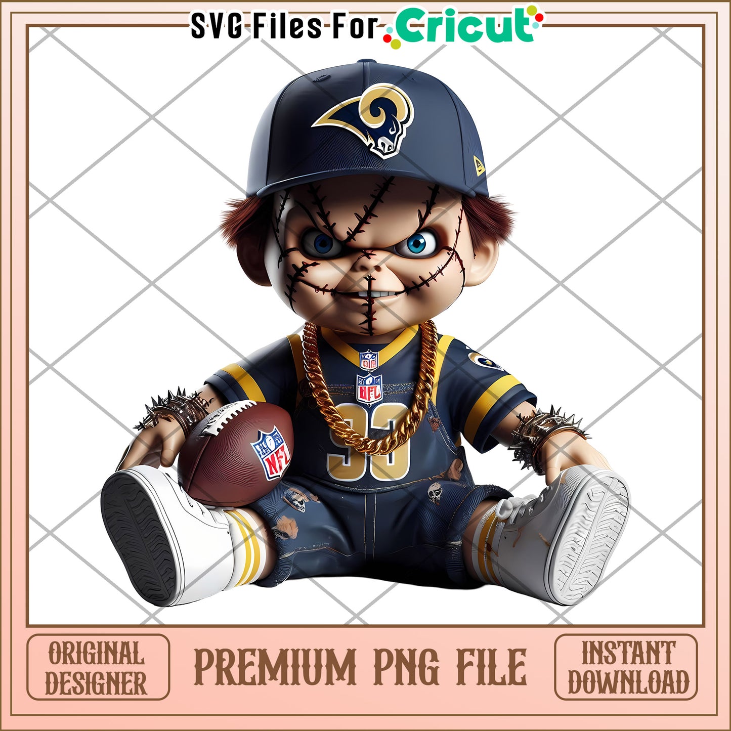 Premium PNG File of Fantasy Football Doll, Unique Instant Download