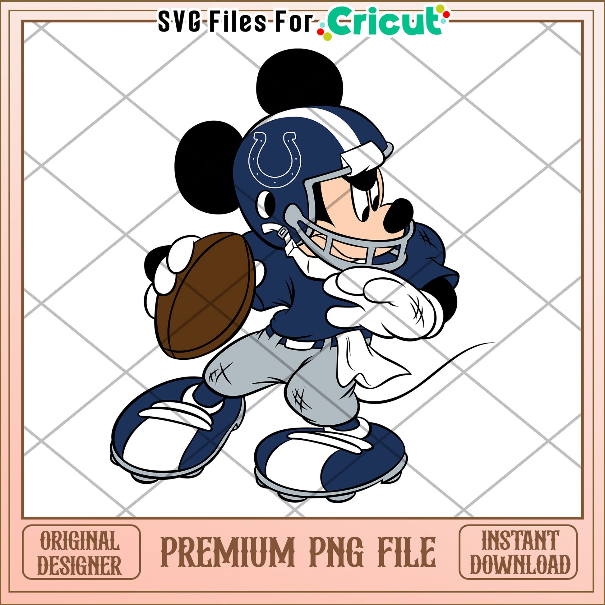 Premium PNG File of Football Mickey Mouse, Ideal for Cricut Crafts