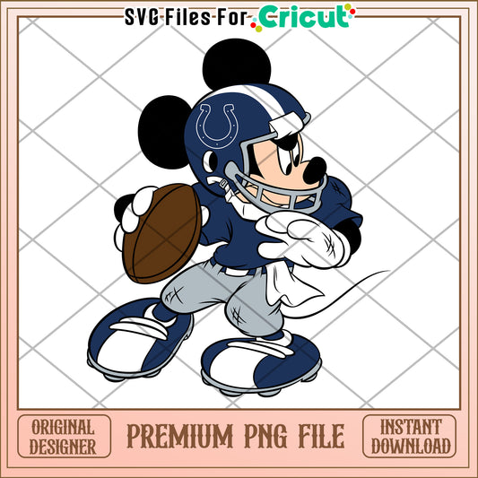 Premium PNG File of Football Mickey Mouse, Ideal for Cricut Crafts