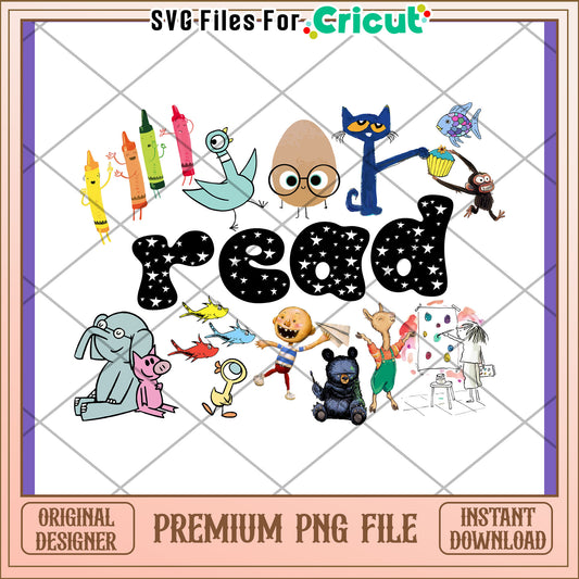 Premium PNG Pete the Cat Read Design