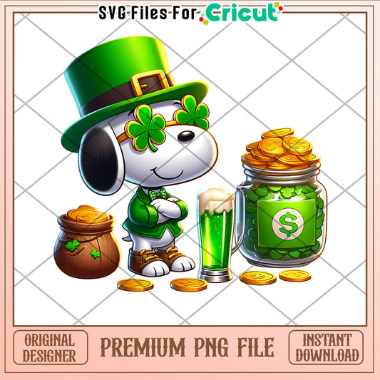 Premium PNG St Patrick's Day Dog Design for Crafts