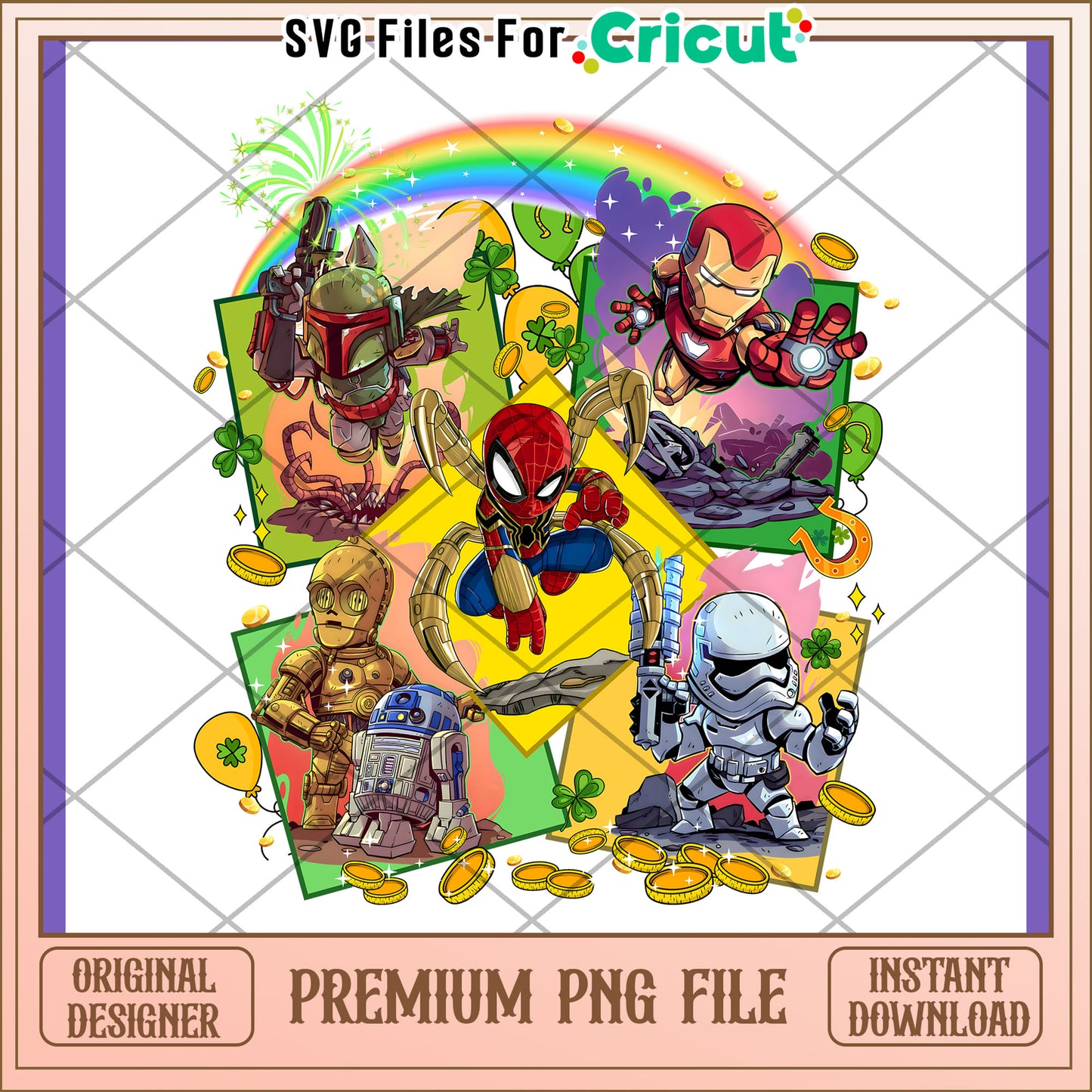Premium PNG Superhero & Star Wars Design